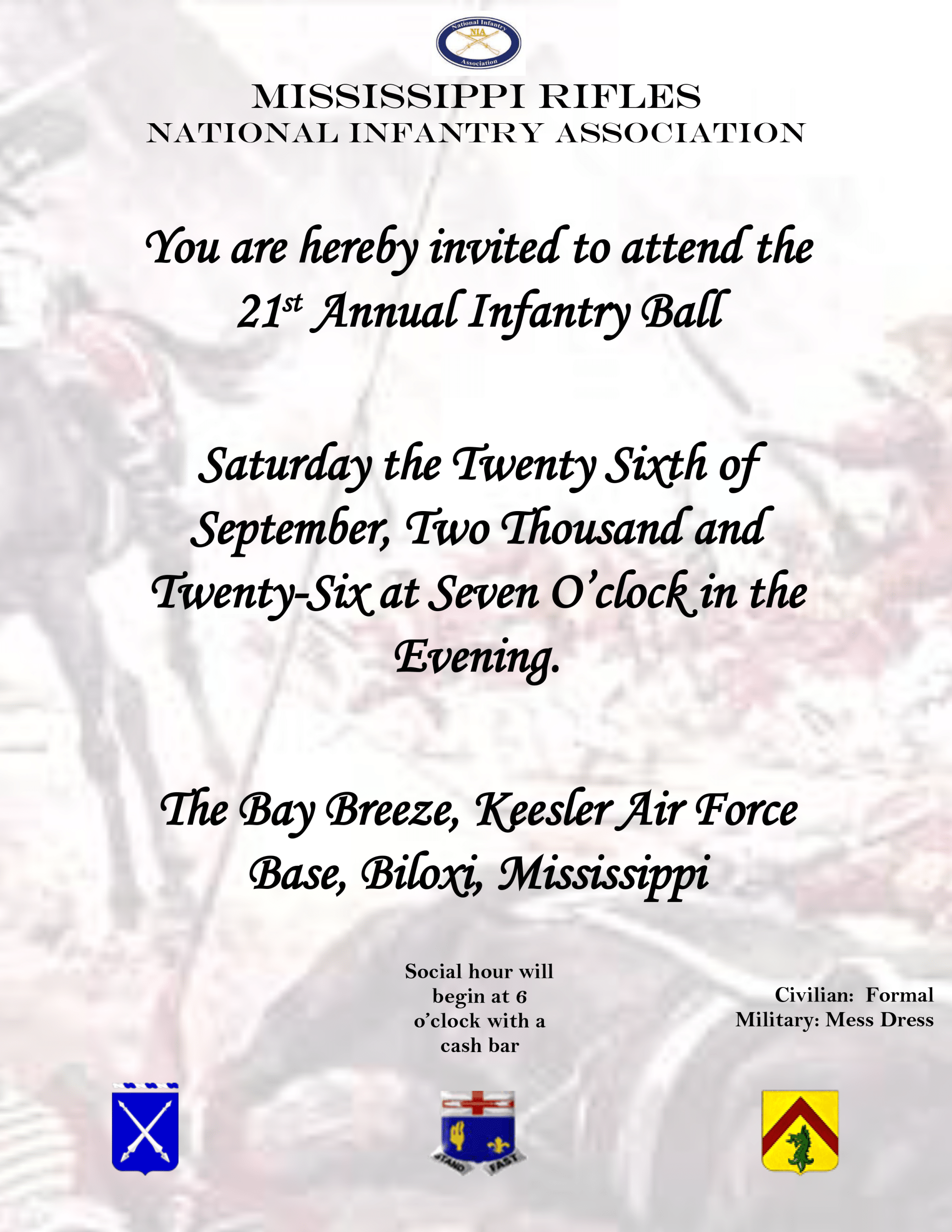 Invitation to the Infantry Ball 2026