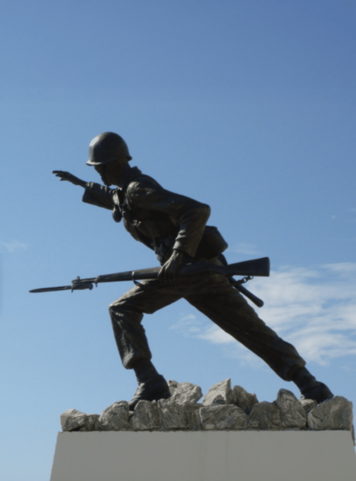 Reverse View of Iron Mike Statue at Fort Benning